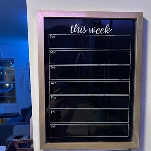Weekly Planner Black and Gold Frame